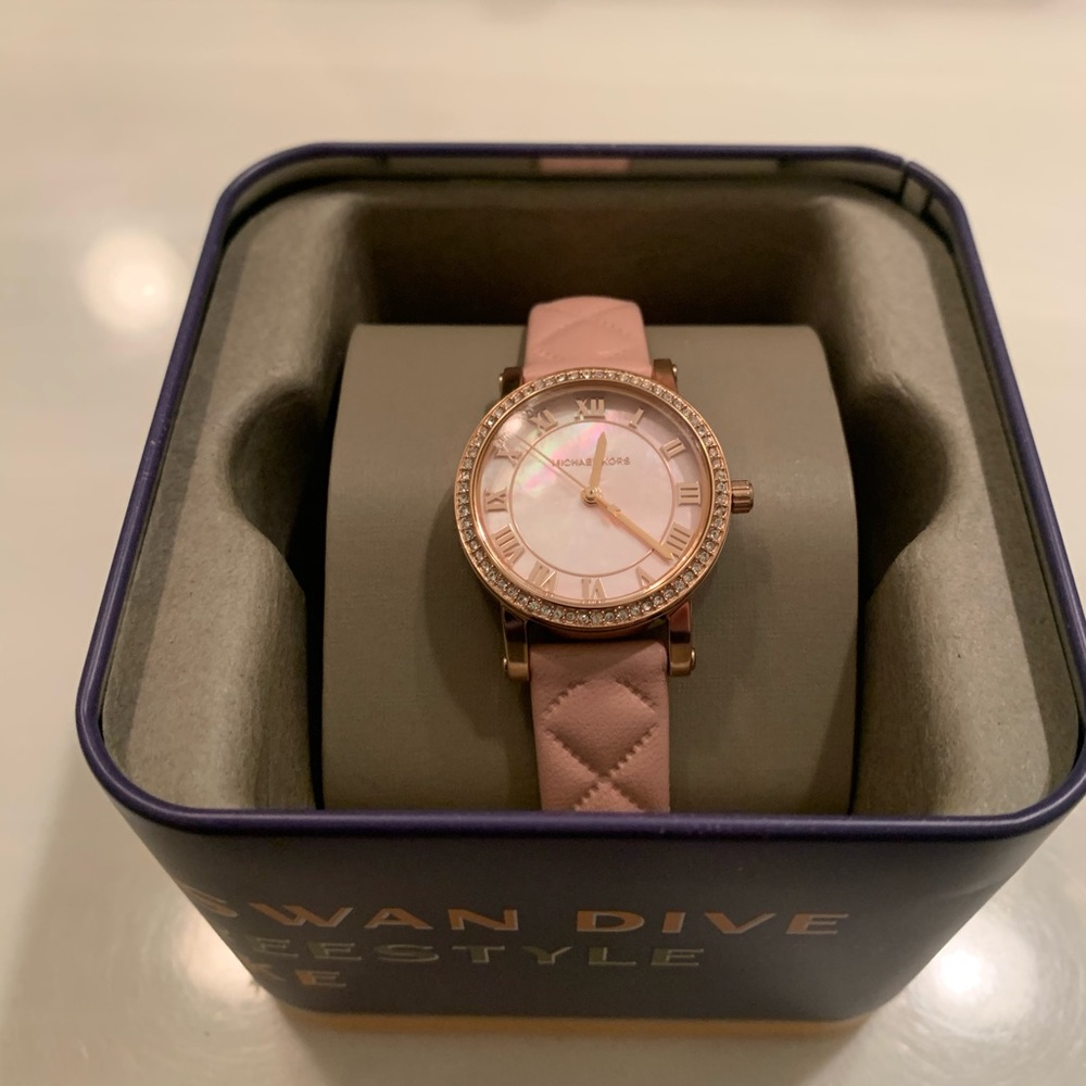 Michael Kohrs Pink Leather Mini Watch